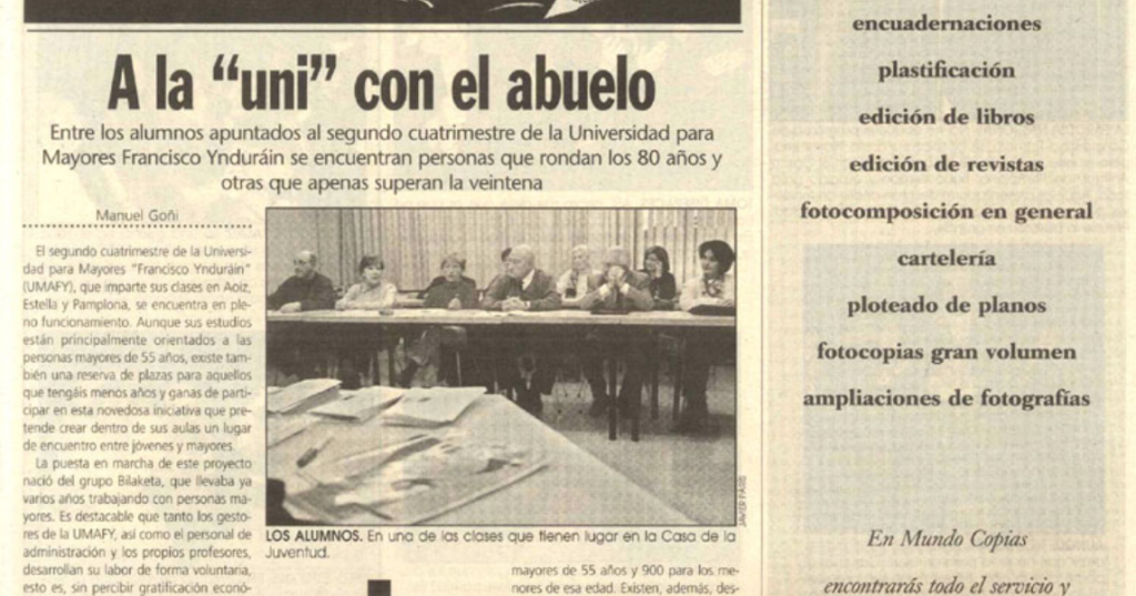 A la “uni” con el abuelo. 7 Días. 19/02/1999